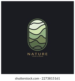 Nature vector logo. with trees, rivers, seas, mountains, business emblems, travel badges, ,ecological health,