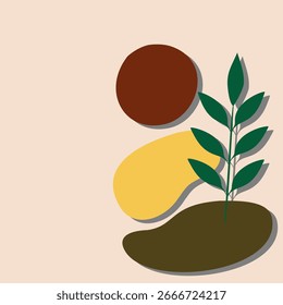 Vetor natural padrão sem emenda no estilo Wabi-Sabi. Cores terrosas suavizadas com formas orgânicas e linhas fluidas desenhadas à mão imperfeitas. Este design é perfeito para arte de parede moderna, impressões têxteis, branding