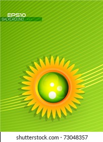 Nature vector stylized background. Sun