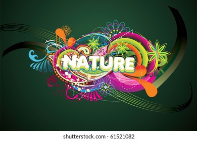 nature vector text illustration