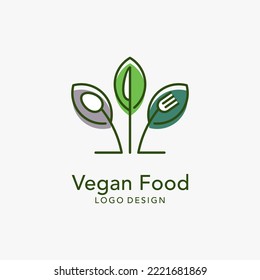 Nature vegan food logo design