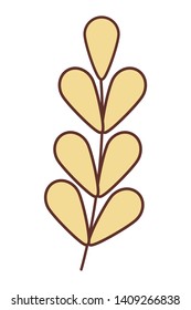 Nature vegetation yellow leaves forest foliage drawing isolated vector illustration graphic design