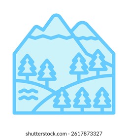 Nature View blue color, mini illustration icon, related to relaxation, spa, wellness and more. Vector EPS 10 for modern concept, print, UI, UX kit, web and app development