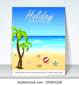 Nature view poster, banner and flyer for vacation and tourism with address bar. 