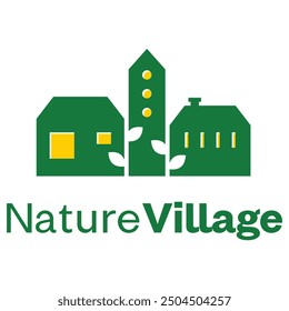 nature village minimalist logo design