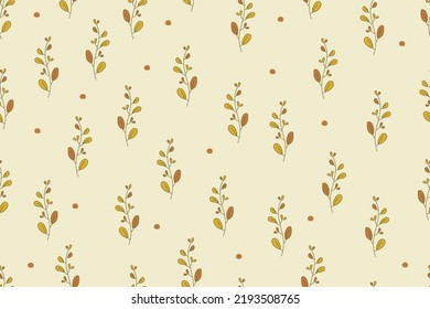 Nature Vintage Leaves Autumn Doodle Pattern