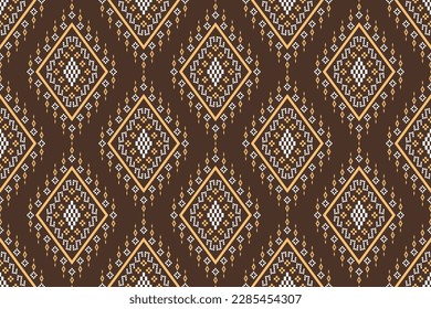 Nature vintages cross stitch traditional ethnic pattern paisley flower Ikat background abstract Aztec African Indonesian Indian seamless pattern for fabric print cloth dress carpet curtains and sarong