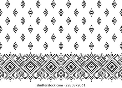 Nature vintages cross stitch traditional ethnic pattern paisley flower Ikat background abstract Aztec African Indonesian Indian seamless pattern for fabric print cloth dress carpet curtains and sarong