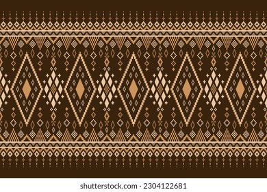 Nature vintages cross stitch traditional ethnic pattern paisley flower Ikat background abstract Aztec African Indonesian Indian seamless pattern for fabric print cloth dress carpet curtains and sarong