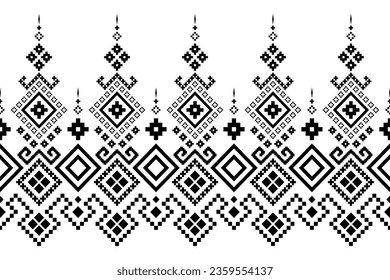 Hand Drawn Embroider Tulip Stitches Seamless Vector Pattern Cross