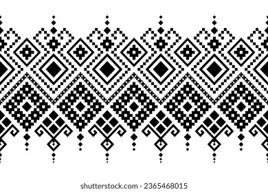 Nature vintages cross stitch traditional ethnic pattern paisley flower Ikat background abstract Aztec African Indonesian Indian seamless pattern for fabric print cloth dress carpet curtains and sarong