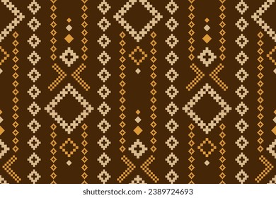 Nature vintages cross stitch traditional ethnic pattern paisley flower Ikat background abstract Aztec African Indonesian Indian seamless pattern for fabric print cloth dress carpet curtains and sarong