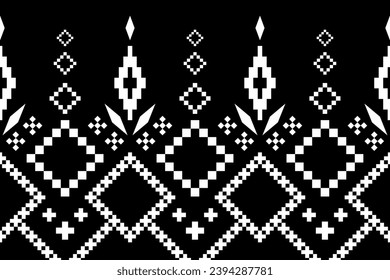 Nature vintages cross stitch traditional ethnic pattern paisley flower Ikat background abstract Aztec African Indonesian Indian seamless pattern for fabric print cloth dress carpet curtains and sarong