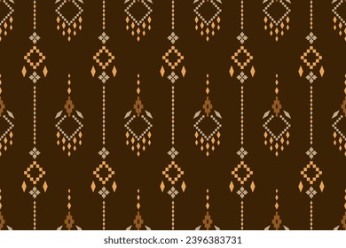 Nature vintages cross stitch traditional ethnic pattern paisley flower Ikat background abstract Aztec African Indonesian Indian seamless pattern for fabric print cloth dress carpet curtains and sarong