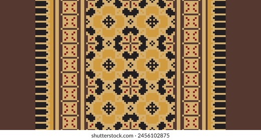Nature Vintages Cross Stitch Traditional Ethnic Pattern Paisley Flower Ikat Background Abstract Aztec African Indonesian Indian Seamless Pattern for Fabric Print Cloth Dress Carpet Curtains and Sarong
