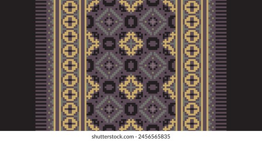 Nature Vintages Cross Stitch Traditional Ethnic Pattern Paisley Flower Ikat Background Abstract Aztec African Indonesian Indian Seamless Pattern for Fabric Print Cloth Dress Carpet Curtains and Sarong