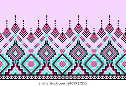 Nature vintages croix sur couture motif ethnique traditionnel cachemire fleur Ikat arrière-plan abstrait Aztec Africain Indonésien Indien harmonieux motif pour tissu imprimé tissu tapis rideaux et sarong