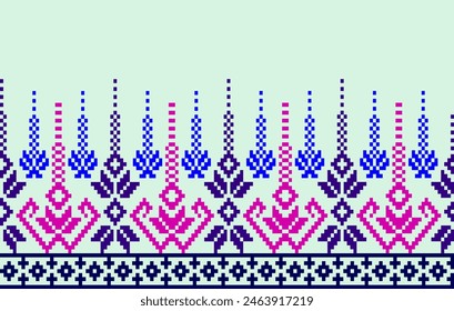 Nature vintages croix sur couture motif ethnique traditionnel cachemire fleur Ikat arrière-plan abstrait Aztec Africain Indonésien Indien harmonieux motif pour tissu imprimé tissu tapis rideaux et sarong