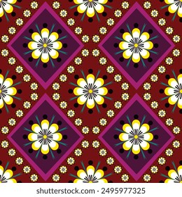 . Nature vintages cross stitch traditional ethnic pattern paisley flower Ikat background abstract Aztec African Indonesian Indian seamless pattern for fabric print cloth dress carpet curtains and saro