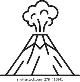 Nature Volcano Eruption Mountain Icon