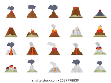 Nature Volcano Magma Icon Element