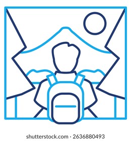 Nature Walk icon represented by outdoor walking Dual Line style.