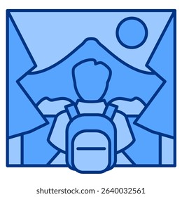 Nature Walk icon represented by outdoor walking Blue style.