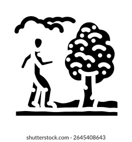 nature walk spring glyph icon vector. nature walk spring sign. isolated symbol illustration