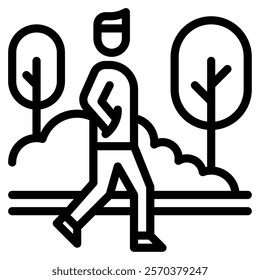 Nature walks Wellness Mental Health icon illustration