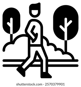 Nature walks Wellness Mental Health icon illustration
