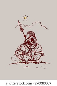 Nature Warriors: Battle Hedgehog
hedgehog warrior and battle pig. pencil drawing illustration
