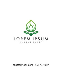Nature water drop logo design vector illustration