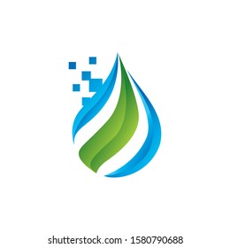 Nature water drop vector logo design. Colored water aqua splashes nature symbols liquid food and oil vector template icons of drops for labels. Illustration of drop water and oil logo, natural liquid	