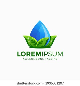 nature water logo design vector illustration