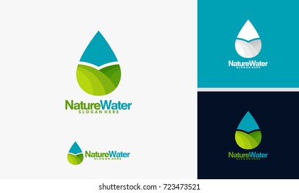 Nature Water Logo Template, Pure Water Logo Designs Vector