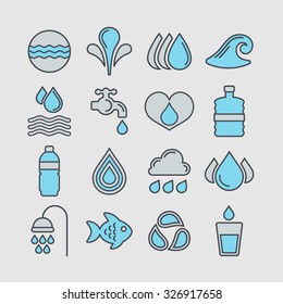 Nature water vector icons