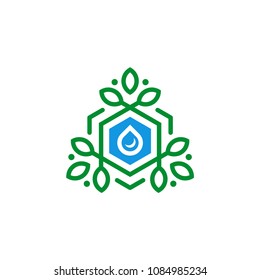 nature waterdrop logo template vector illustration
