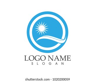 Nature wave icon logo design