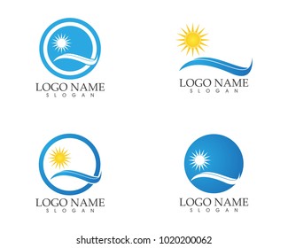 Nature wave icon logo design