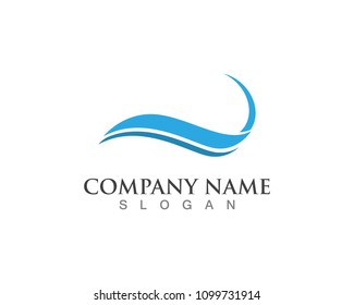 Nature wave logo design template