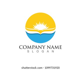 Nature wave logo design template