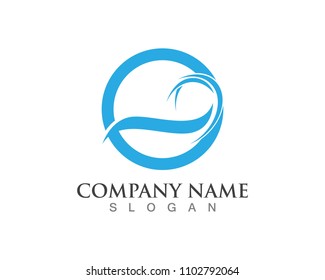 Nature wave logo design template