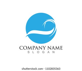 Nature wave logo design template