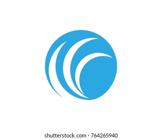 Nature wave logo design template