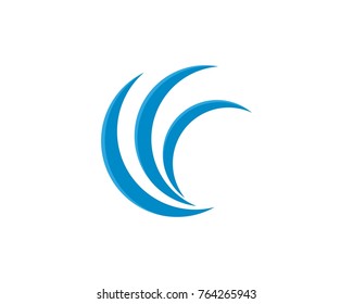 Nature wave logo design template