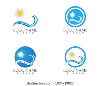 Nature wave ocean logo design