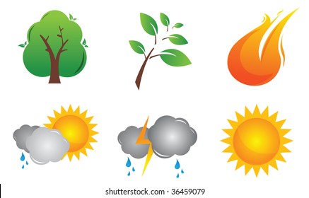 Nature and weather icons.