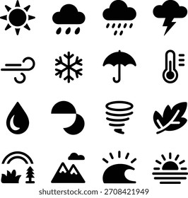 Paquete de Vector de iconos de Clima de Naturaleza
