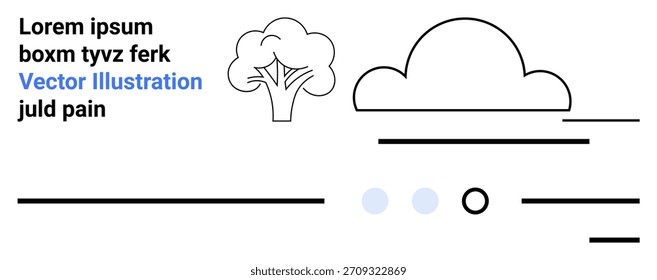 Naturaleza, Diseño web, arte abstracto, diseños minimalistas, fondos creativos, gráficos digitales. Árbol negro y nube con texto abstracto y líneas. NATURALEZA y DISEÑO WEB