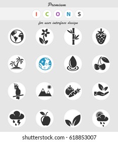 nature web icons for user interface design
